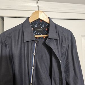 Bugatchi Men's Dark Blue Shirt Jacket